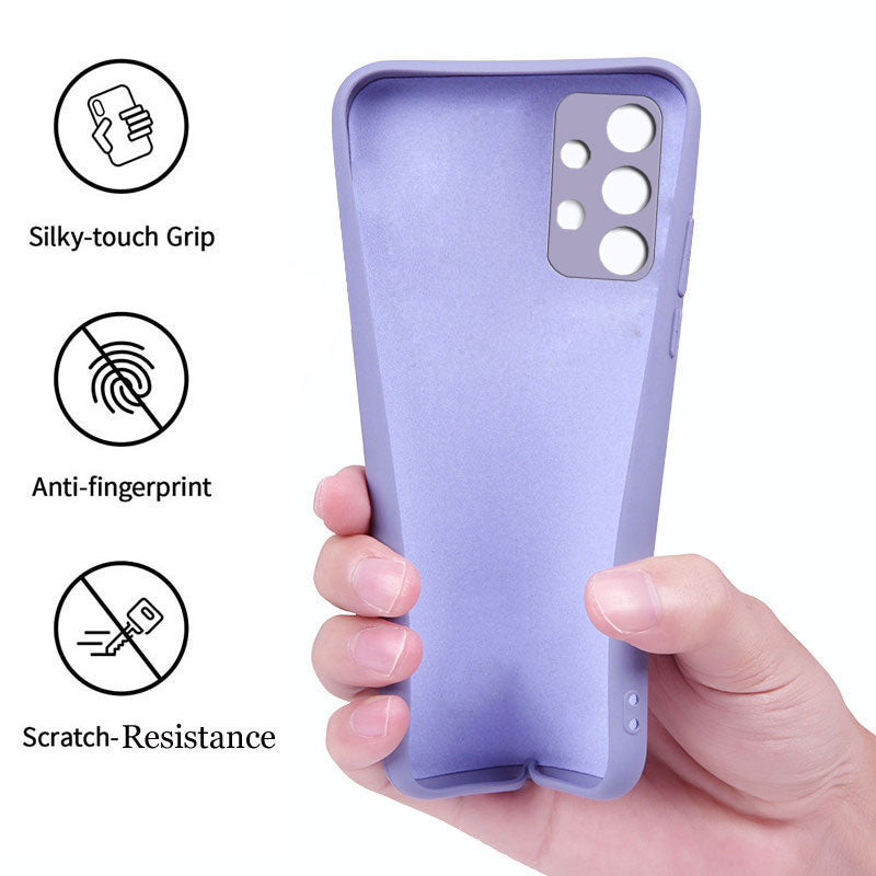 Liquid TPU Silicone Matte Back Cover Case For Samsung A32 - Purple