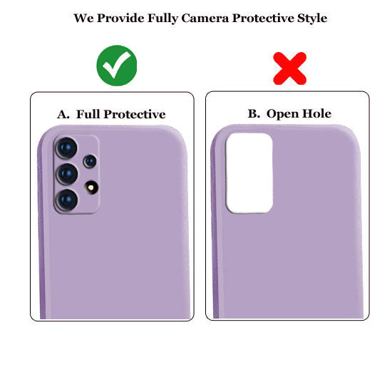 Liquid Silicone Back Cover Case For Samsung A72 With TPU & Matte Finish - Purple
