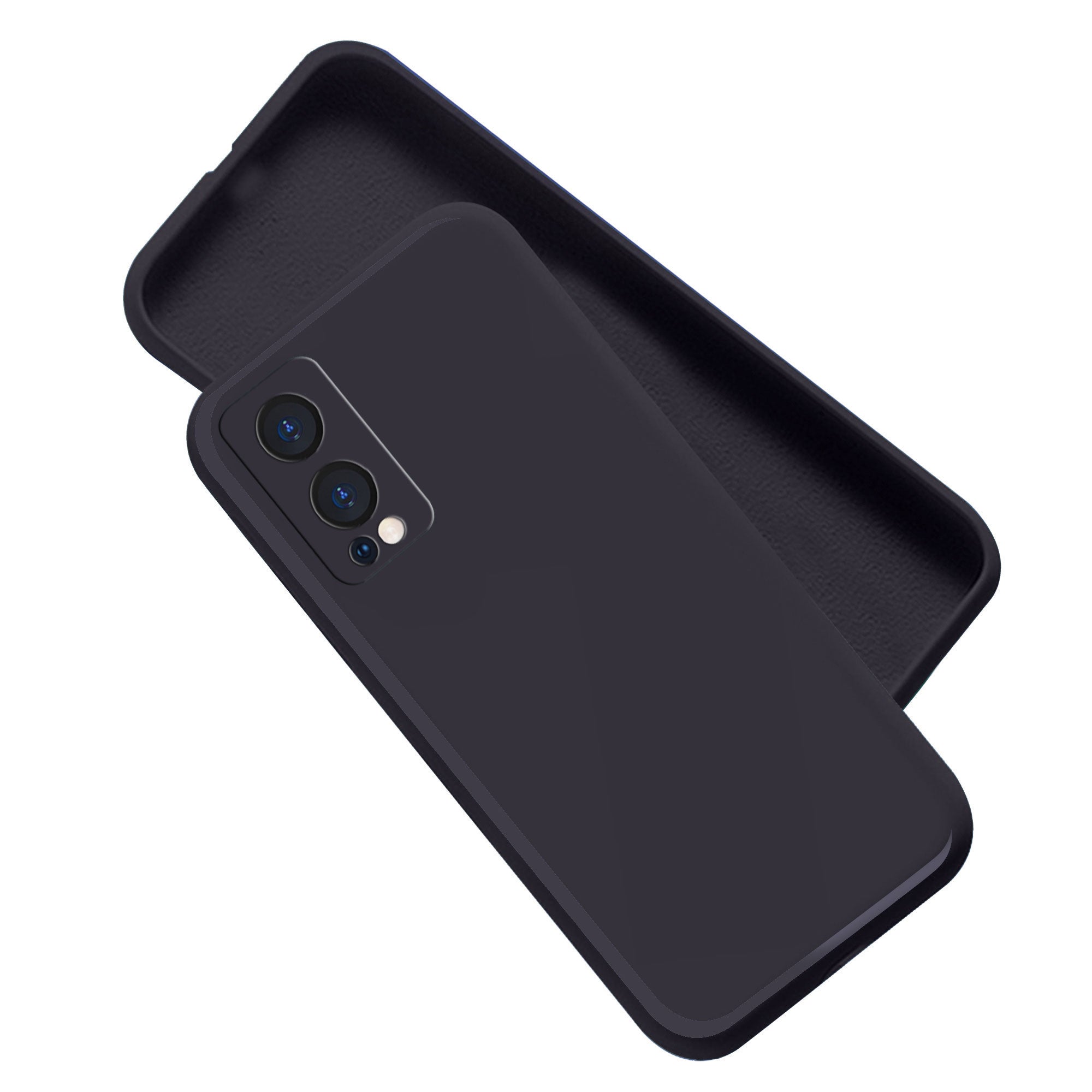 Oneplus Nord 2 5g Liquid Silicone Back Cover Case With TPU & Matte Finish - Black