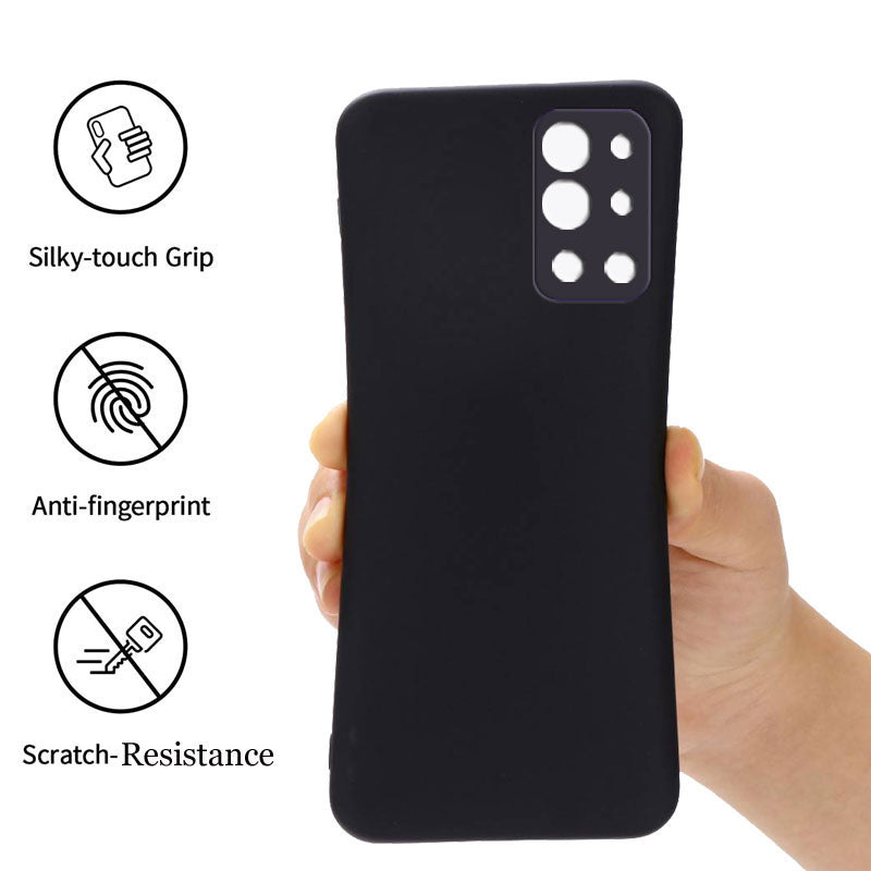 OnePlus 9R Liquid Silicone Back Cover Case With TPU & Matte Finish - Black